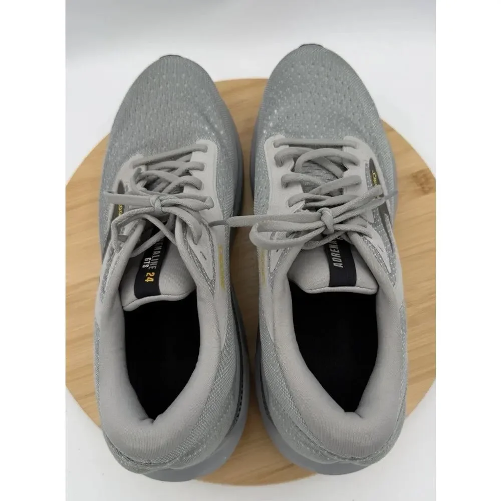 Brooks Adrenaline GTS 24 Men’s 11.5 Wide 2E Gray Running Shoes Alloy/White/Gold